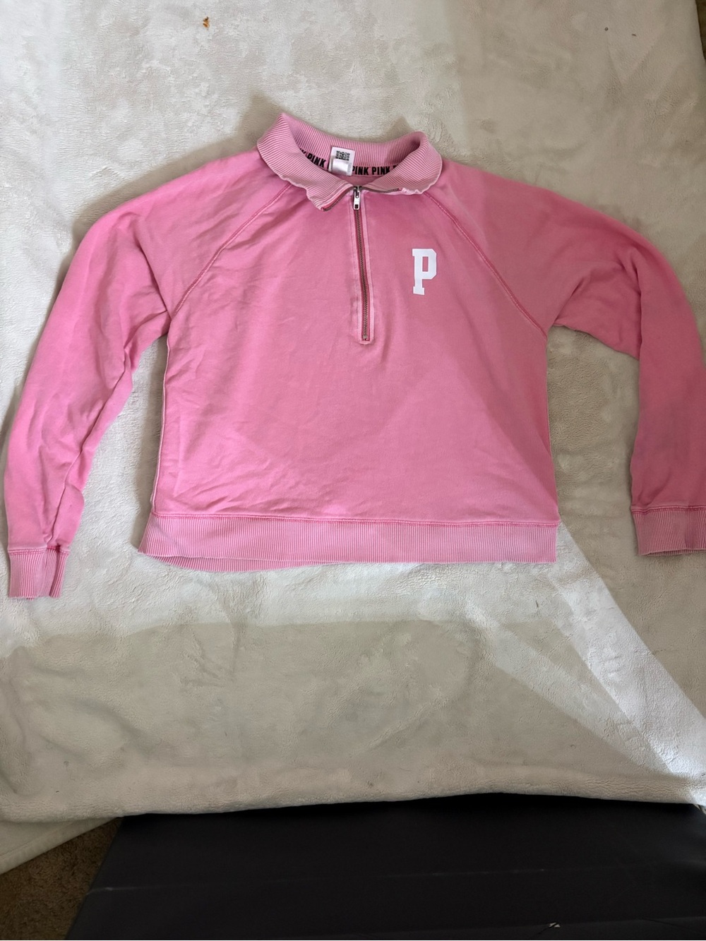 Victoria's Secret PINK Pink Half-Zip Pullover